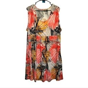 Reborn Abstract Red & Black Mini Dress Size 3XL